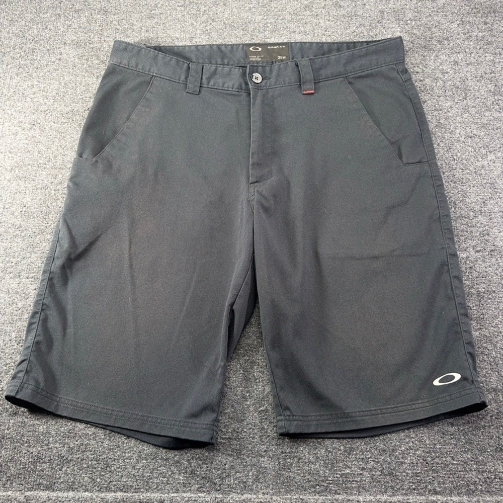 Oakley Mens Black Flat Front Chino Shorts Size 38W RN96548 CA35460